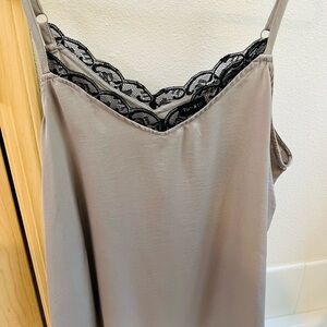 Torrid Gray and Black Lace Chemise